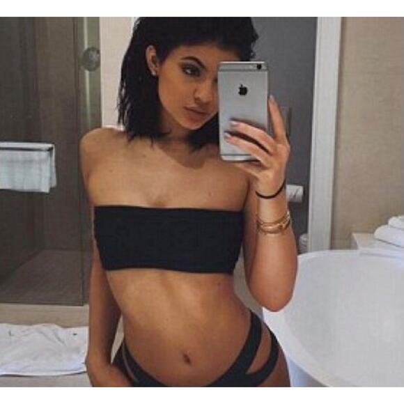 Mikoh Swimear Laniakea Banded Bandeau Strapless Bikini Top Gray SZ Small - Picture 7 of 7